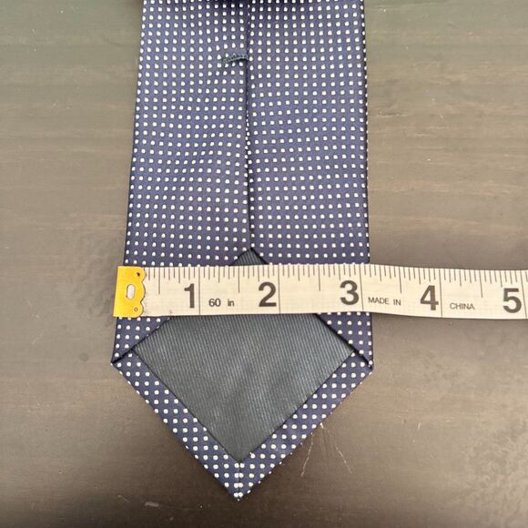 Vitali Italy 100% Silk Handmade Tie Navy Blue White Polka Dot Necktie 58 x 3.25 - Picture 5 of 8